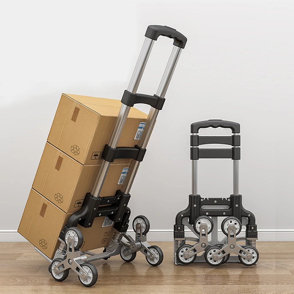150KG-All-Terrain-Stair-Climbing-Cart-Hand-Truck-with-Bungee-Cord-Folding-Trolley-for-Upstairs-Cargo