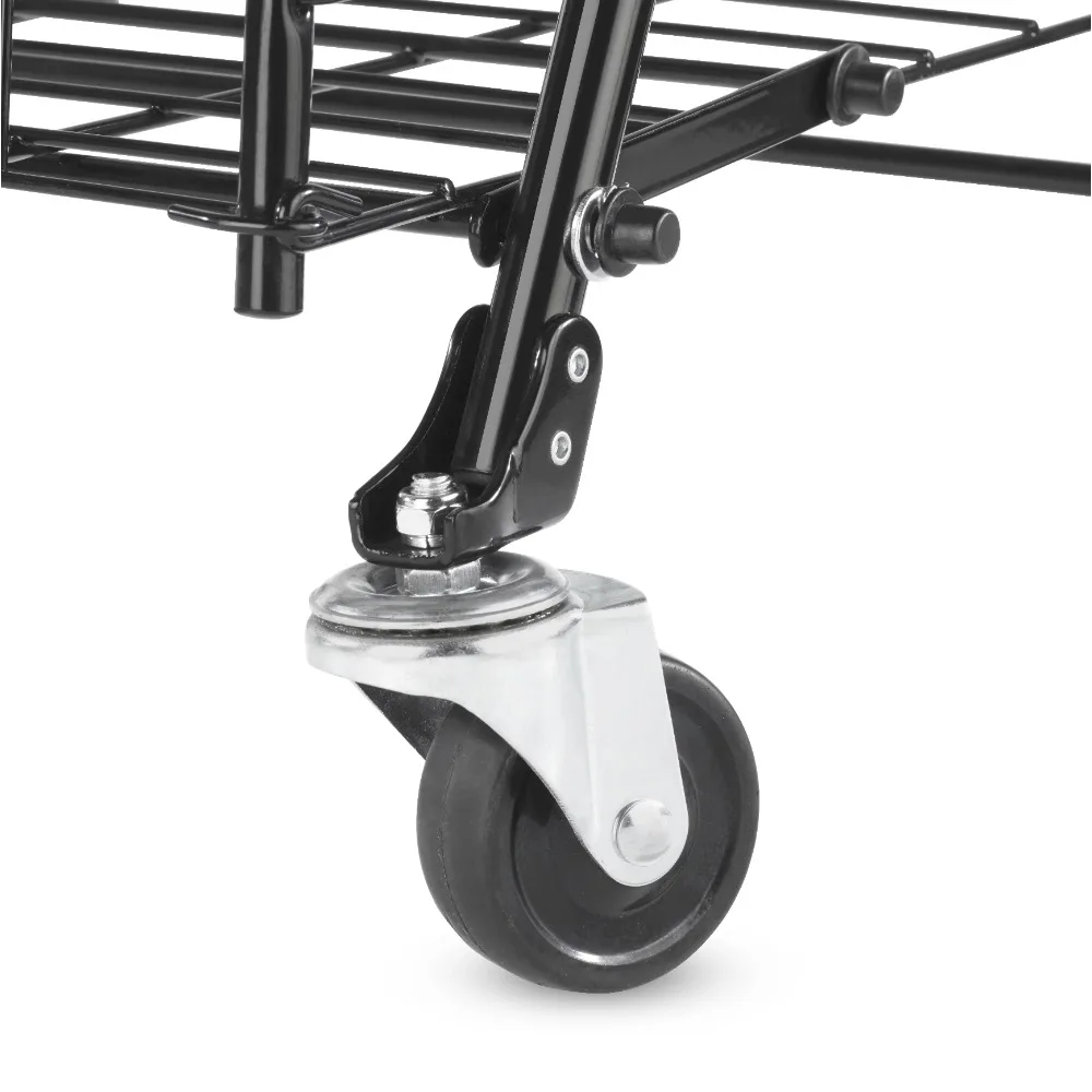 Adjustable-Steel-Rolling-Multi-Use-Cart-Black-Carrito-Plegable-Con-Ruedas-Shopping-Trolley-1