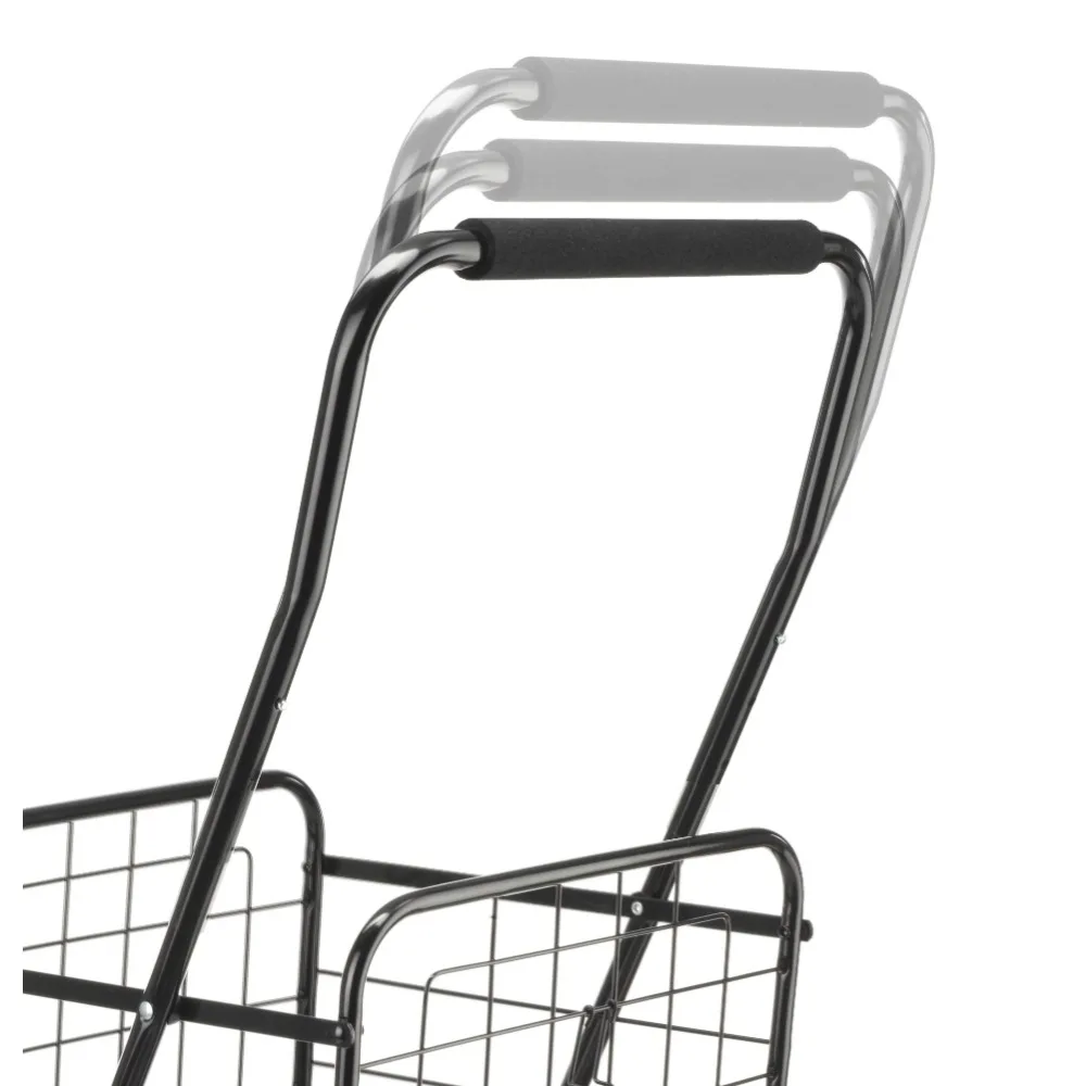 Adjustable-Steel-Rolling-Multi-Use-Cart-Black-Carrito-Plegable-Con-Ruedas-Shopping-Trolley-2