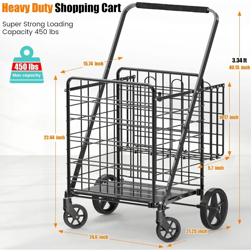 Extra-Large-Shopping-Cart-for-Groceries-450lbs-Heavy-Duty-Grocery-Cart-on-Wheels-Folding-Dual-Basket-1