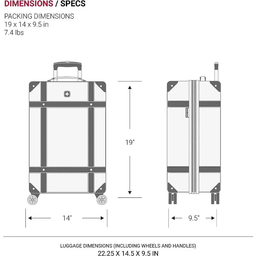 Hardside-Luggage-Trunk-with-Spinner-Wheels-White-Carry-On-19-Inch-Suitcase-Set-5