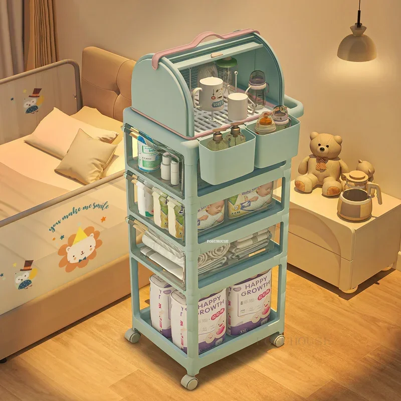 Multi-function-Kitchen-Trolleys-Baby-Supplies-Auxiliary-Cart-with-Wheels-Multi-layer-Baby-Bottle-Storage-Cabinet-1