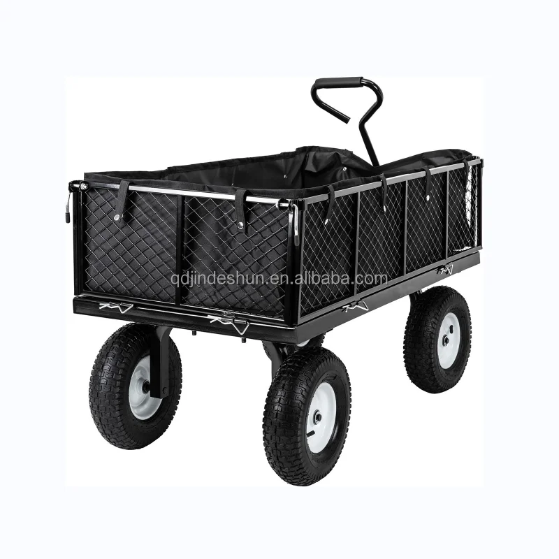 New-TC1840A-Outdoor-Heavy-Load-250kg-4-Wheel-Yard-Uility-Metal-Garden-Cart-Tool-Garden-Trolley-1