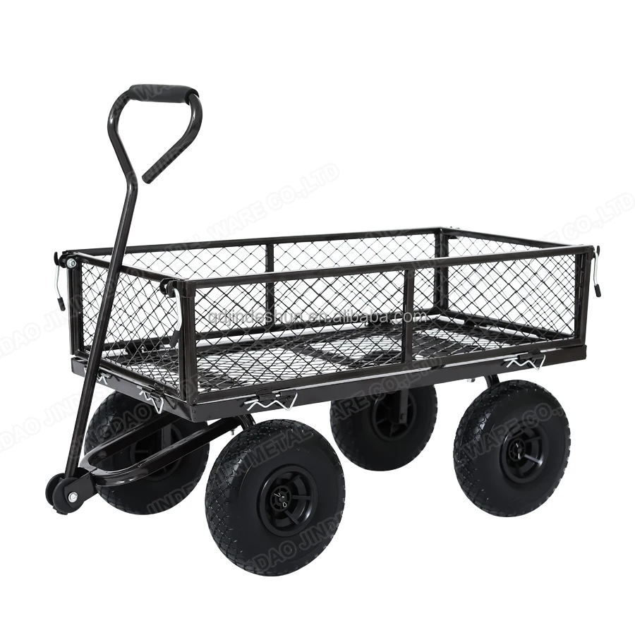 New-TC1840A-Outdoor-Heavy-Load-250kg-4-Wheel-Yard-Uility-Metal-Garden-Cart-Tool-Garden-Trolley-2