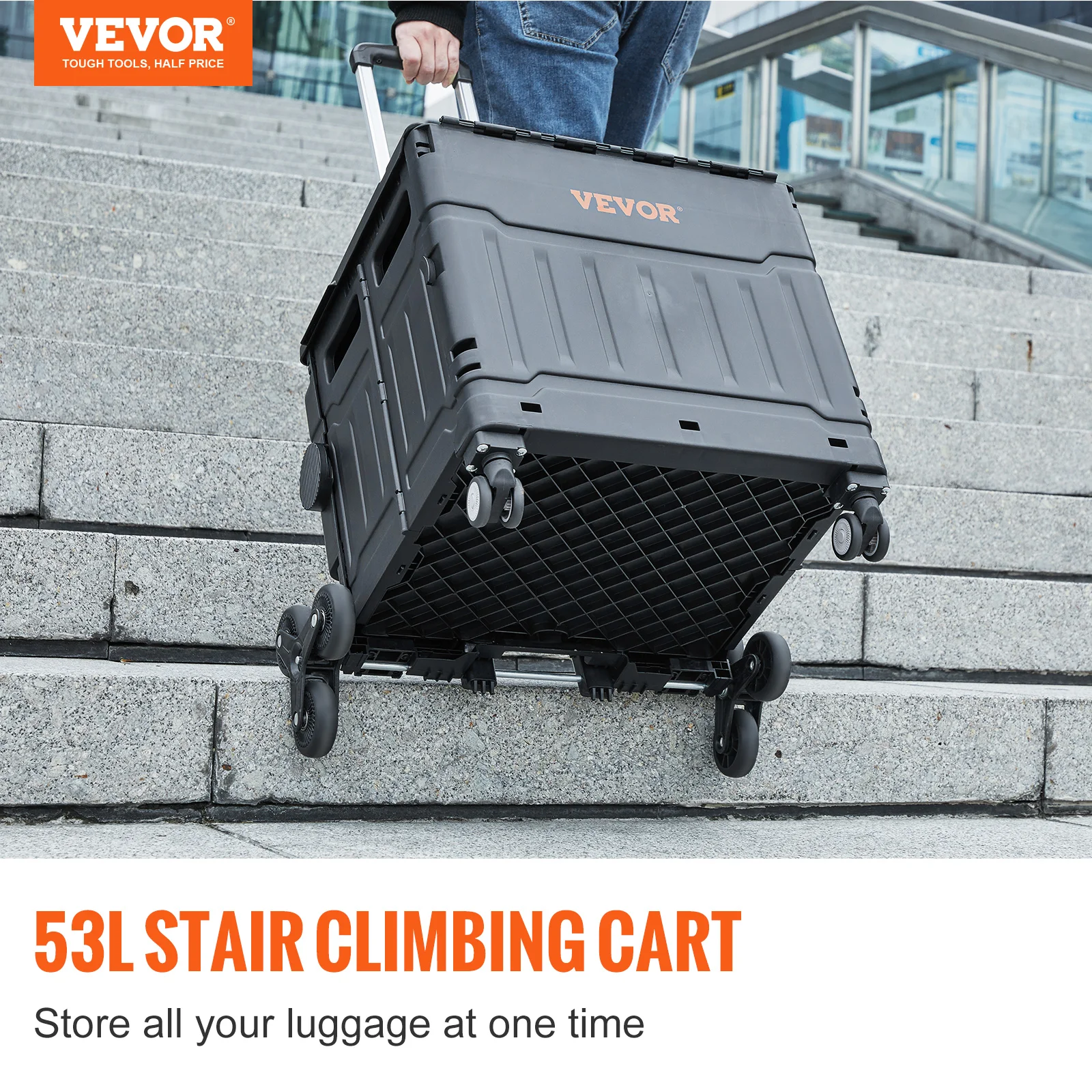 VEVOR-Stair-Climbing-Cart-155lbs-Outdoor-Camping-Trolley-Shopping-Cart-Portable-Rolling-Crate-Handcart-W-Telescoping-1